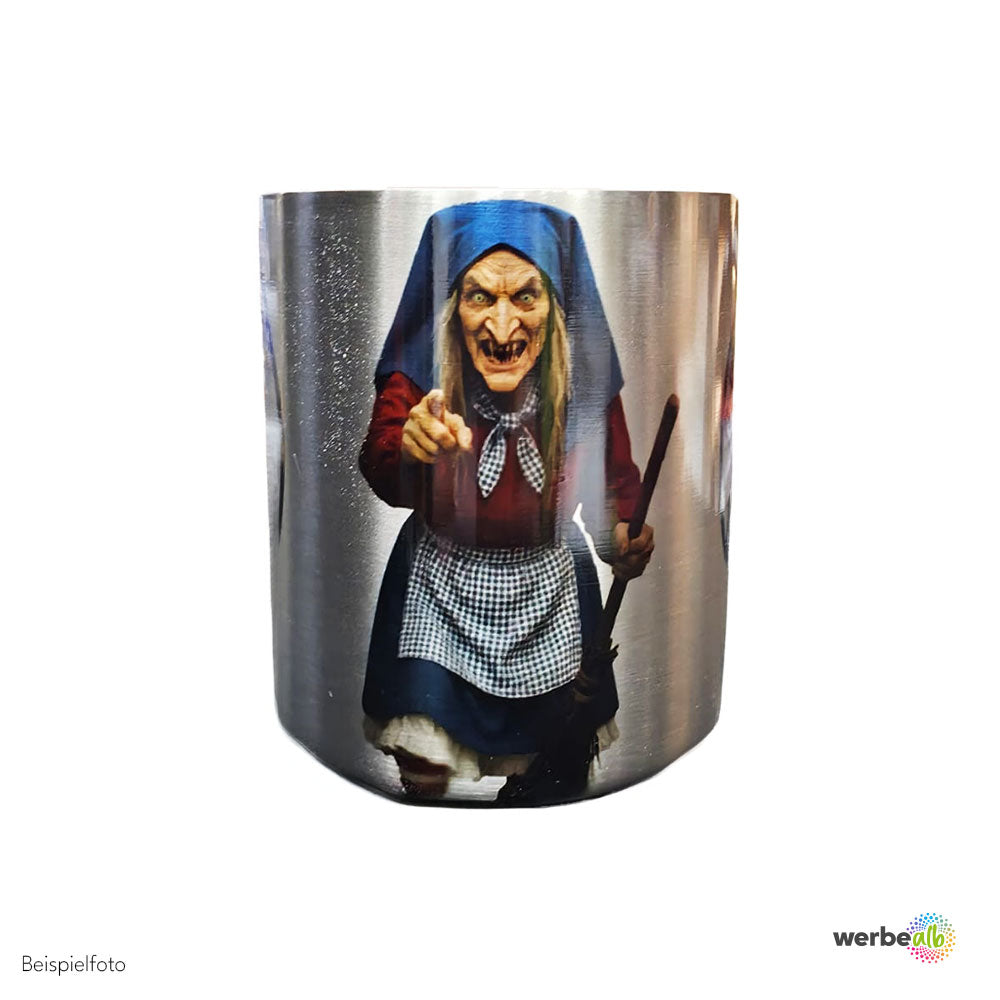 Edelstahltasse mit Karabinerhenkel