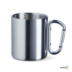 Edelstahltasse mit Karabinerhenkel